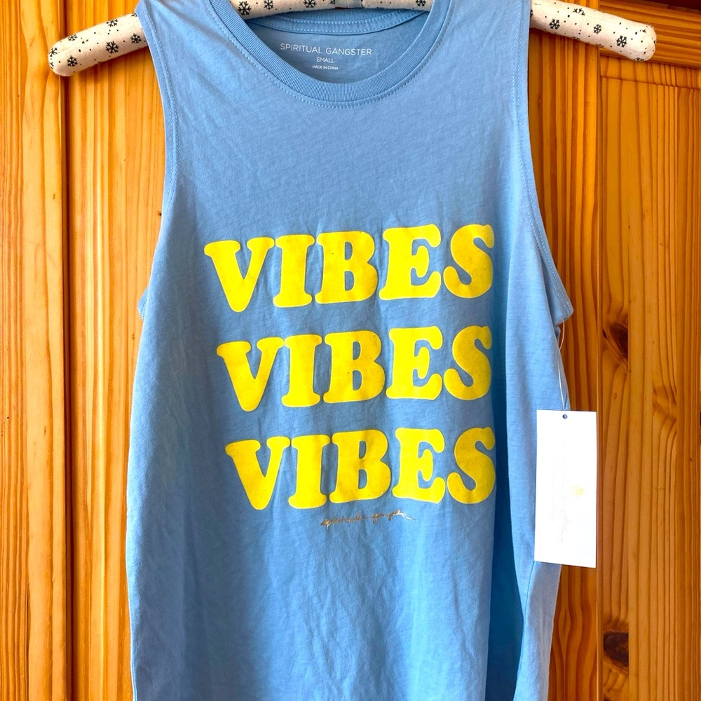 SOLD ELSEWHERE —-NWT SPIRITUAL GANGSTER yellow & blue